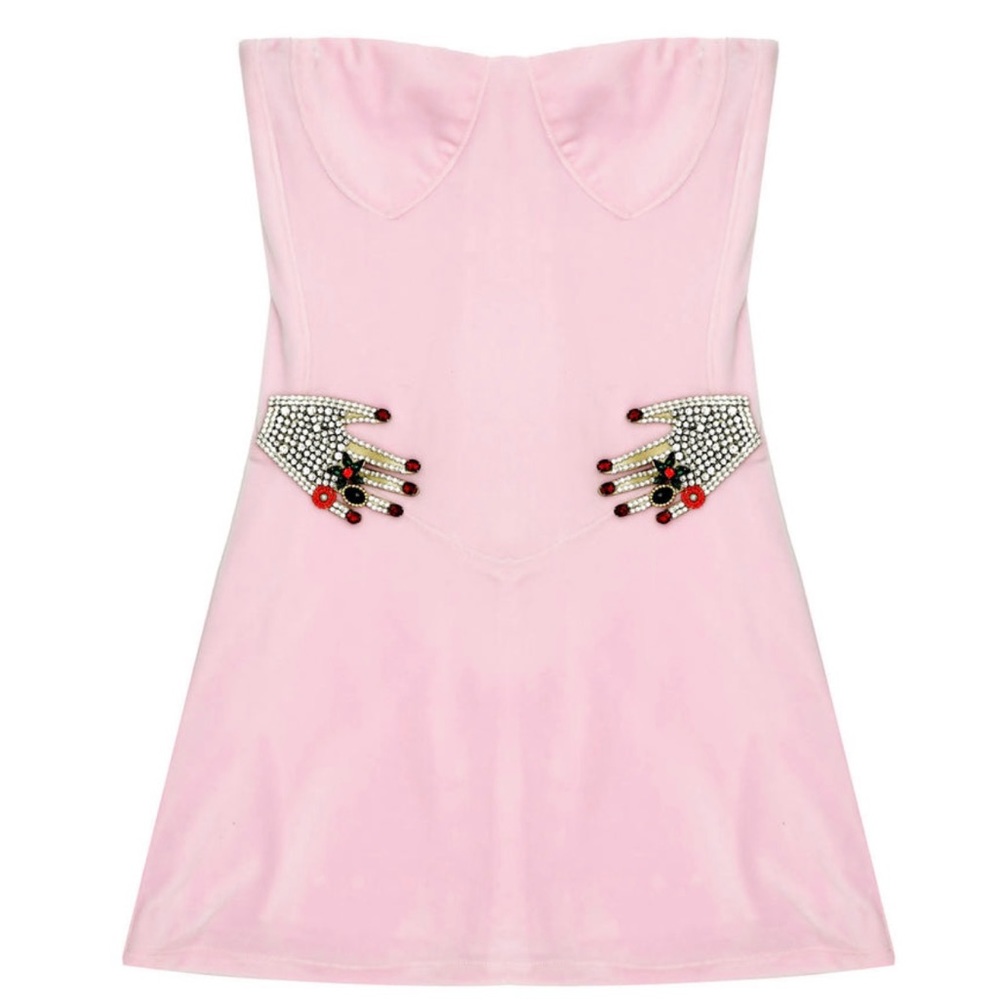 BOYS lie handsy velour mini dress